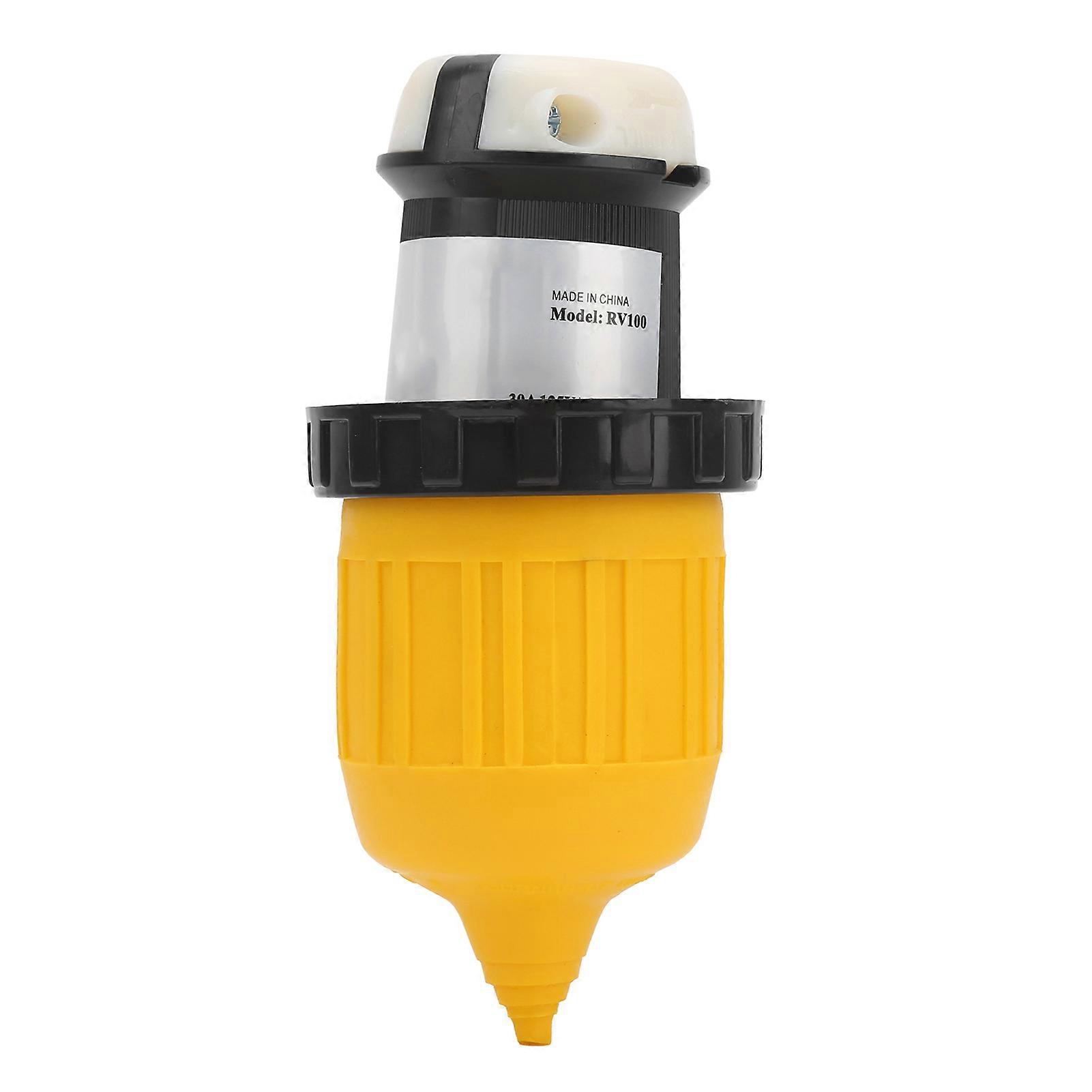 30Amp RV Locking Power Socket Connector Plug w/Cover Ring