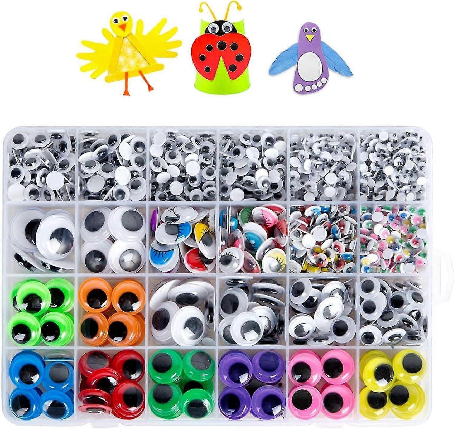 1680pcs Self Adhesive Googly Wiggle Eyes, Multi Colors and Sizes for DIY Craft Stickers