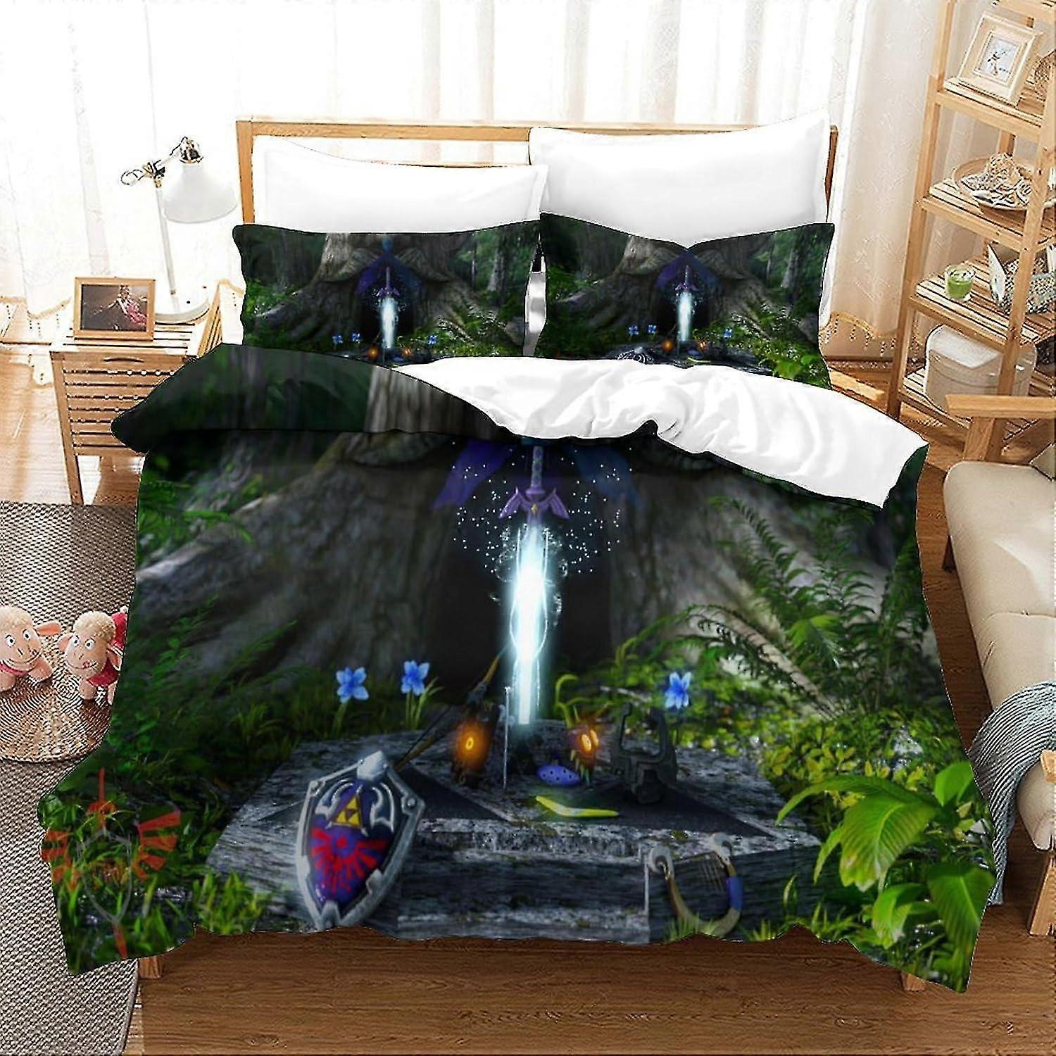 Game Bedding Set for Teens, 3 Piece Quilt Cover with 2 Pillow Cases, Suitable for Gaming Enthusiasts