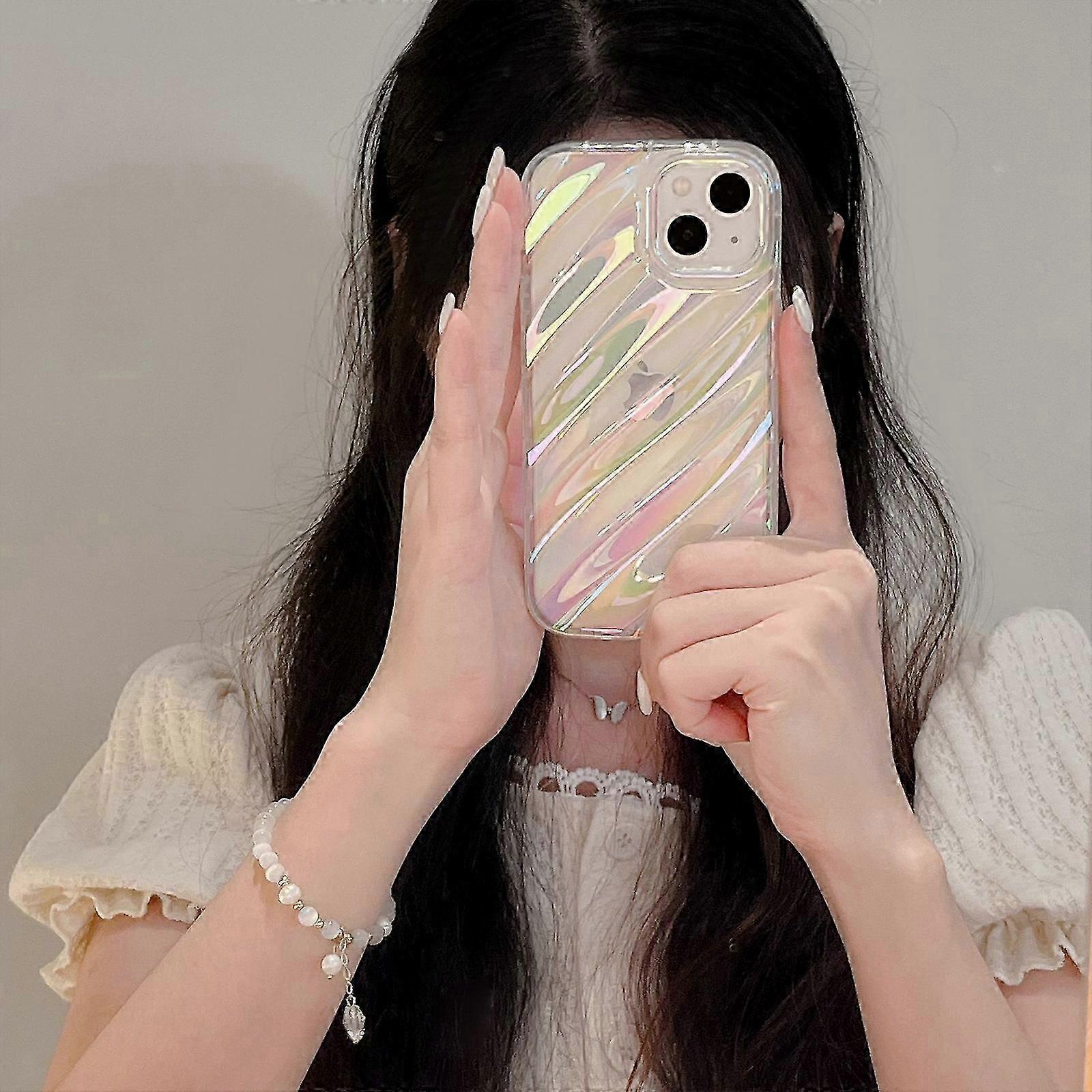 for iPhone 15 Pro Max/15 Ultra Case Luxury 3D Water Ripple Shape Pattern Camera Lens Protection Shockproof Soft TPU Case