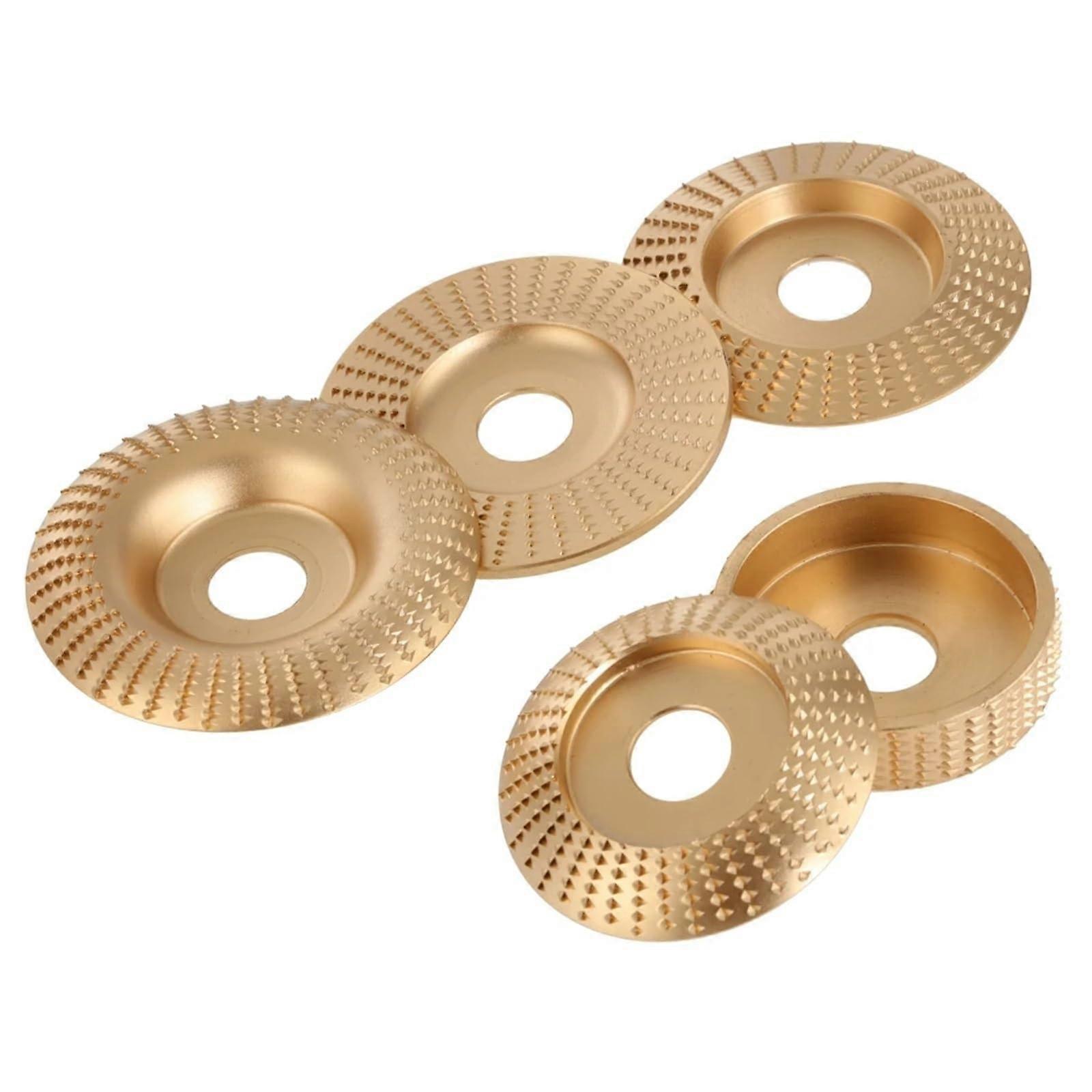 Wool Polishing Discs Set of 5 for Wood Grinding and Polishing, 22 mm Bore Rotary Disc Tool for Angle Grinder, SC Golden