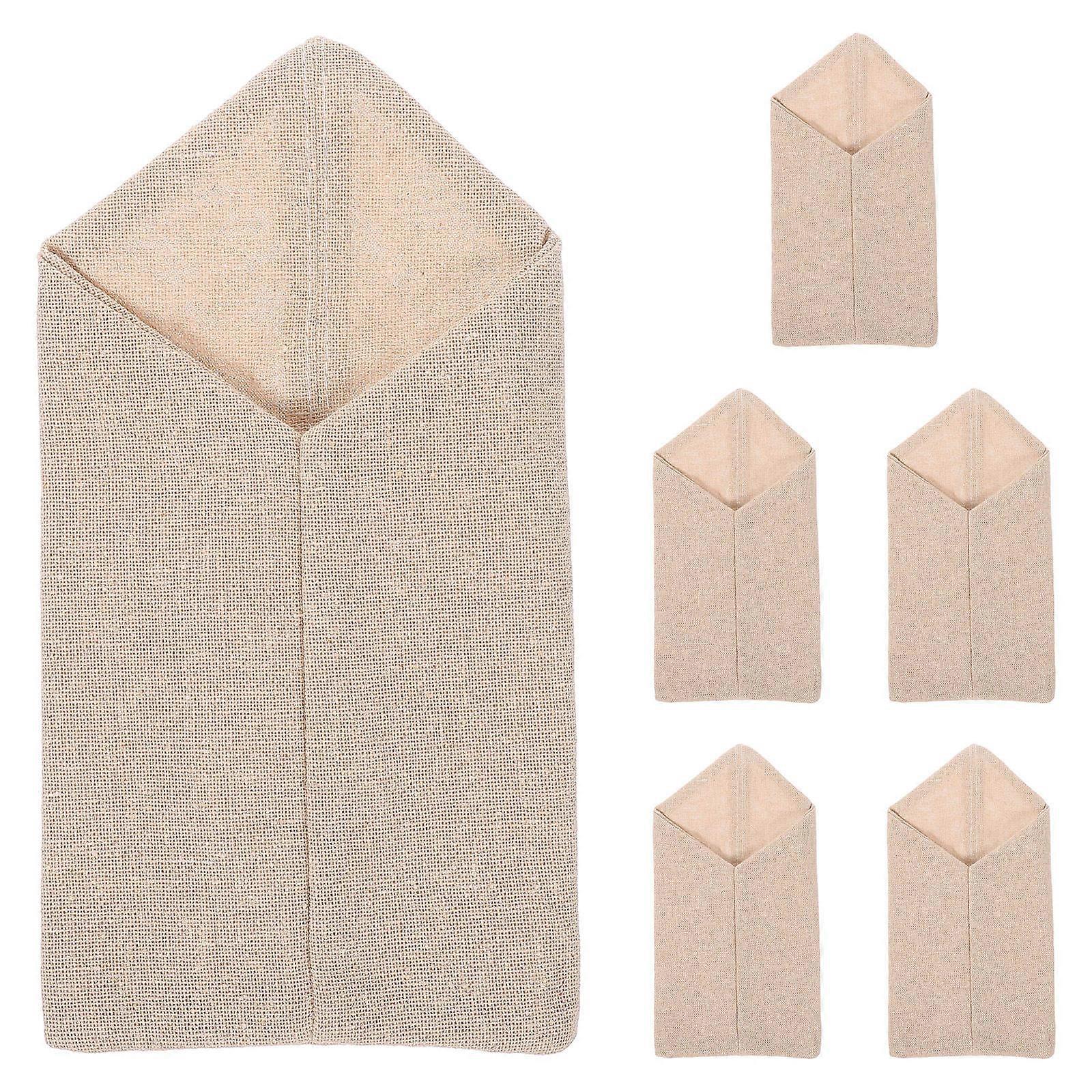 Burlap Cutlery Pouch Rustic Silverware Holder Christmas Dinner Fork Storage Khaki 21.00X11.30X0.50CM 6Pcs