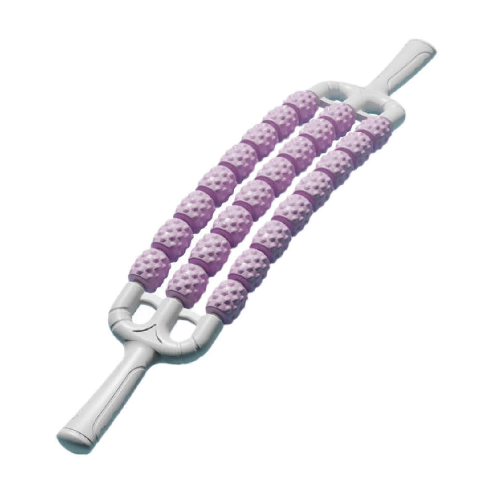 Massage Stick with Flexible Design, Non-Slip Grips, Multi-Functional Muscle Roller for Workout Training, Purple