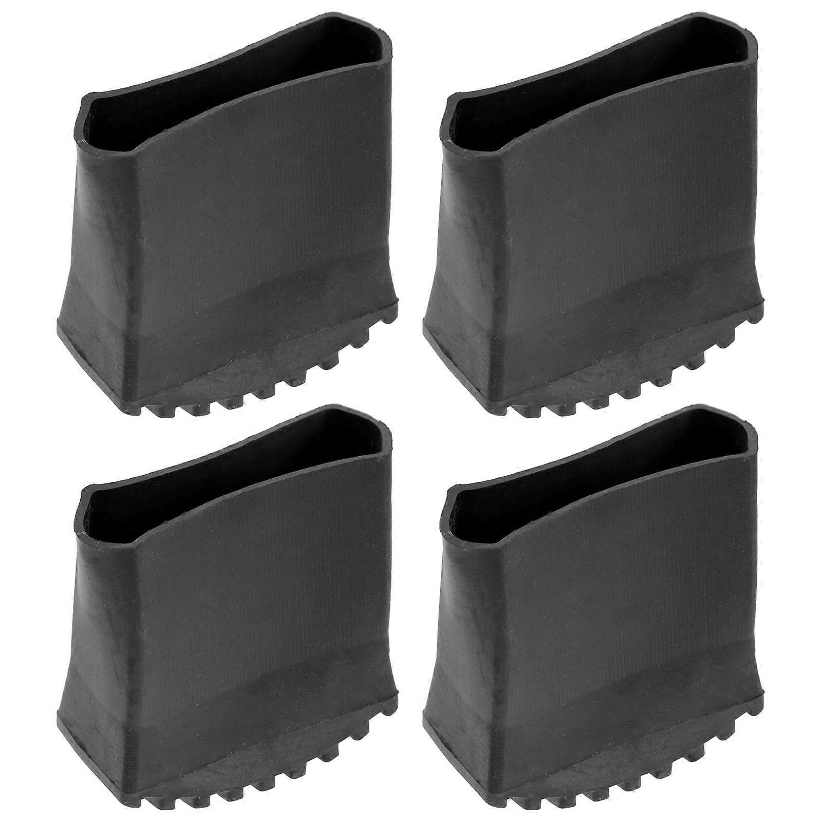 Black Non-slip Ladder Pads with Rubber Material for Floor Protection 4 Pieces