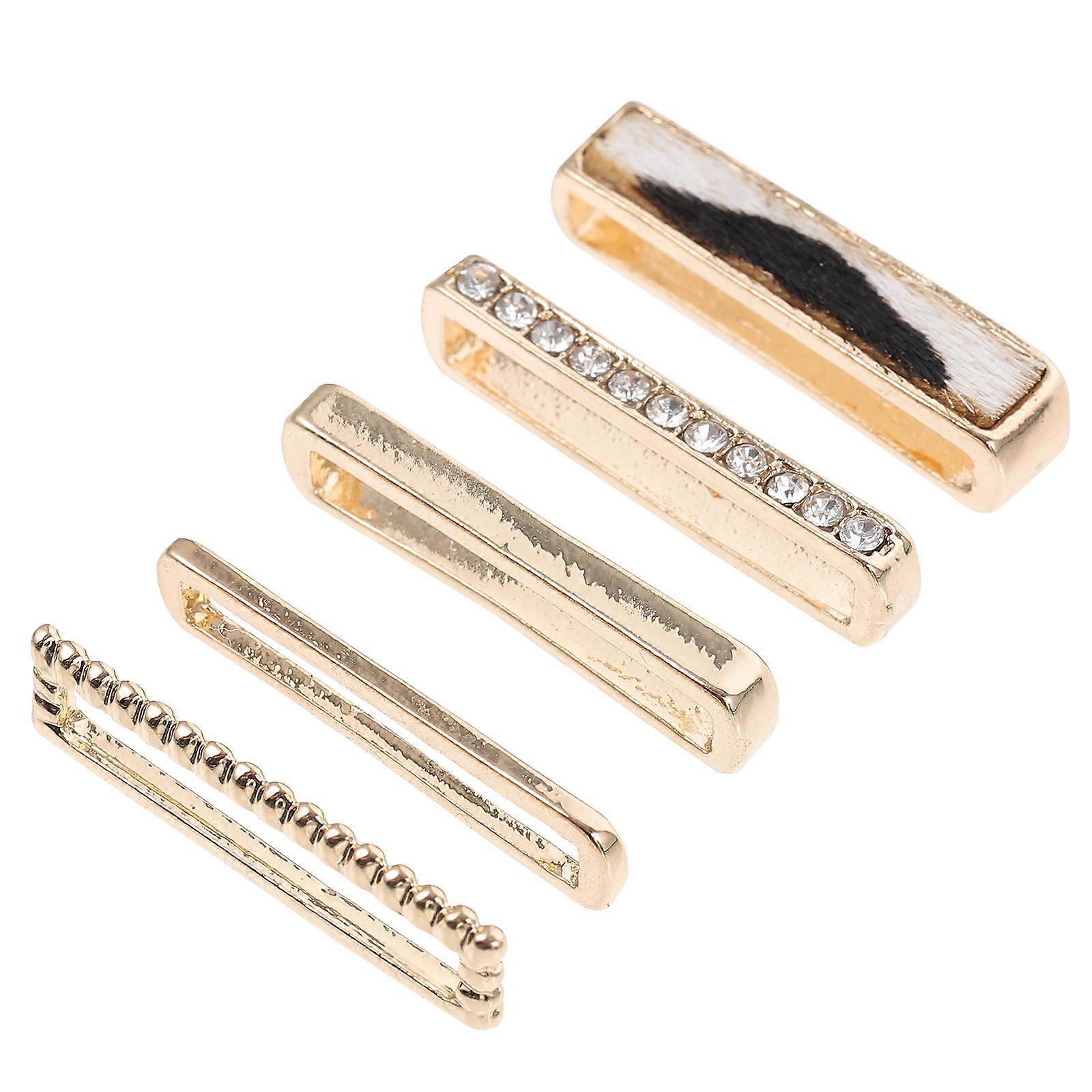 Elegant Golden Watch Strap Rings for Decorative Use Made of Metal with Unique Design 5 Pcs