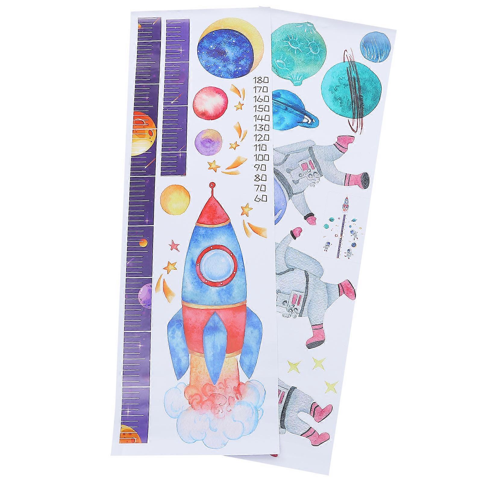 Removable Astronaut Height Chart Sticker Decal for Nursery, Bedroom or Kindergarten   Track Growth Without Leaving Residue