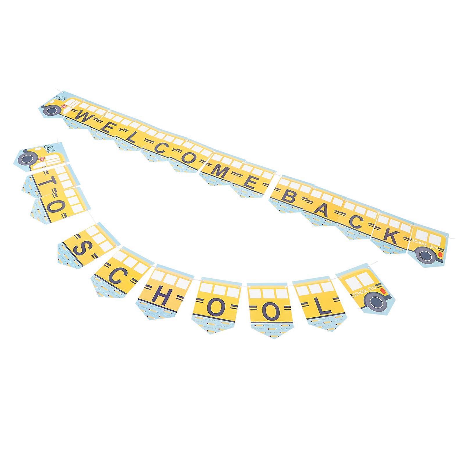 Back To School Paper Decoration Rectangular Banner For Teachers Classroom Decoration 1Set