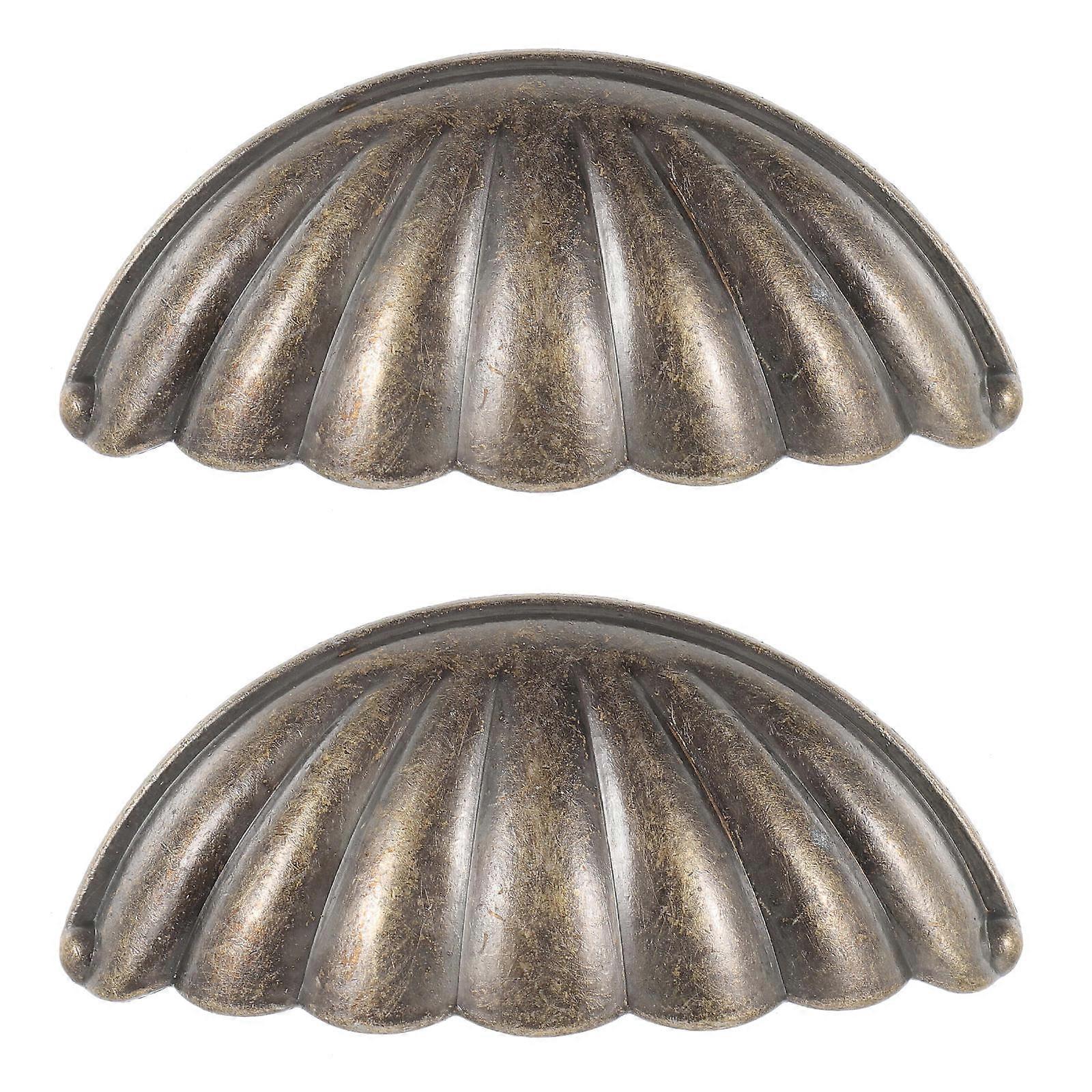 Cabinet Handle Pulls Dumpling Shaped Decorative Zinc Alloy For Closets Bronze 2Pack