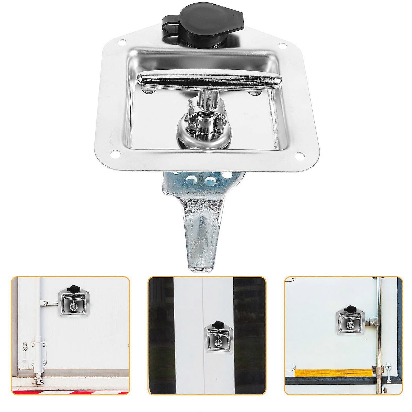 T Handle Latch Replacement Box Latch Rv Door Lock Trailer Door Latch Supply Silver 14.8X12.1CM Securing Equipment 1Pcs