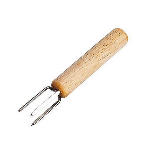 BBQ Fork Made of Wood Stainless Steel Carving Fork Fruit Fork Handle Corn Roasting Tray Forks Tool for Camping Grill Picnic Pack of 10
