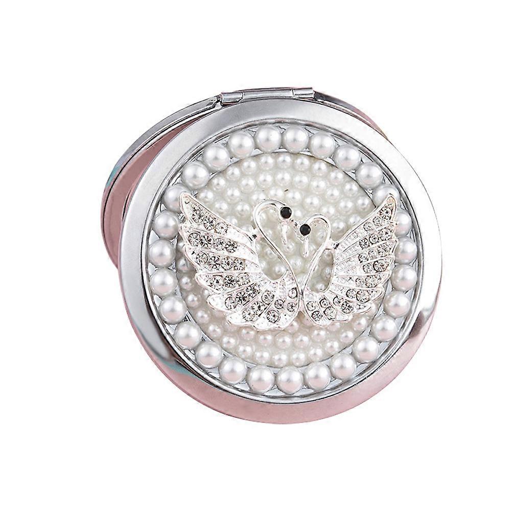 Delicate Folding Makeup Mirror with Compact Design, Portable Small Mirror for Travel, Elegant Accessory for Women