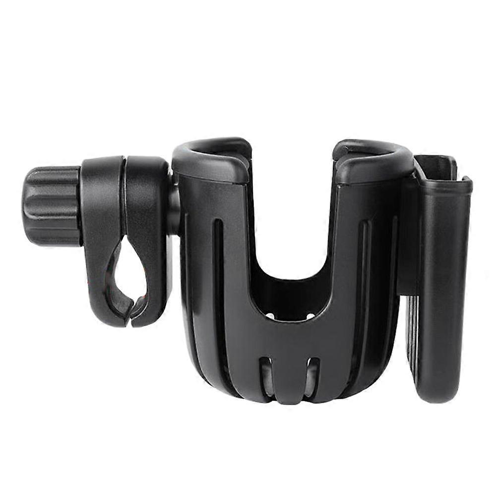 Bike Handlebar Cup Holder Phone Stand for Drink Bottle Storage Black ABS Material 1Pc