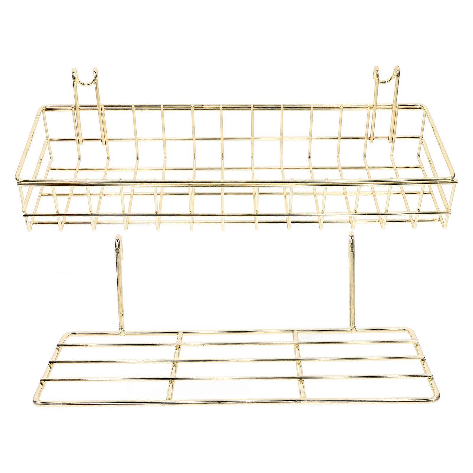 Wire Grid Wall Display Hanging Storage Basket Rectangular Iron 9.8×3.9×2.9in Storage 2Pcs