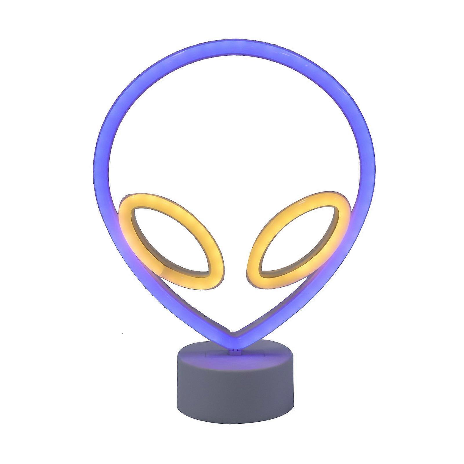Led Neon Sign Desktop Alien Pattern Lamp Store Display Blue 26.00X20.00X8.50cm 1Set