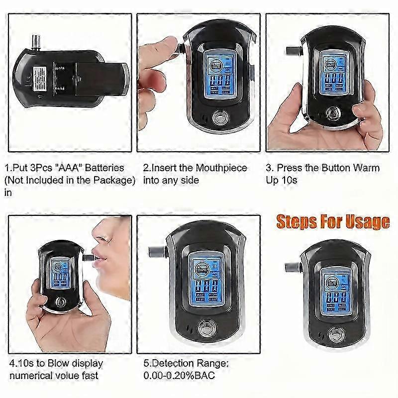 HG Portable Breathalyzer - LCD Police-Grade Alcohol Tester