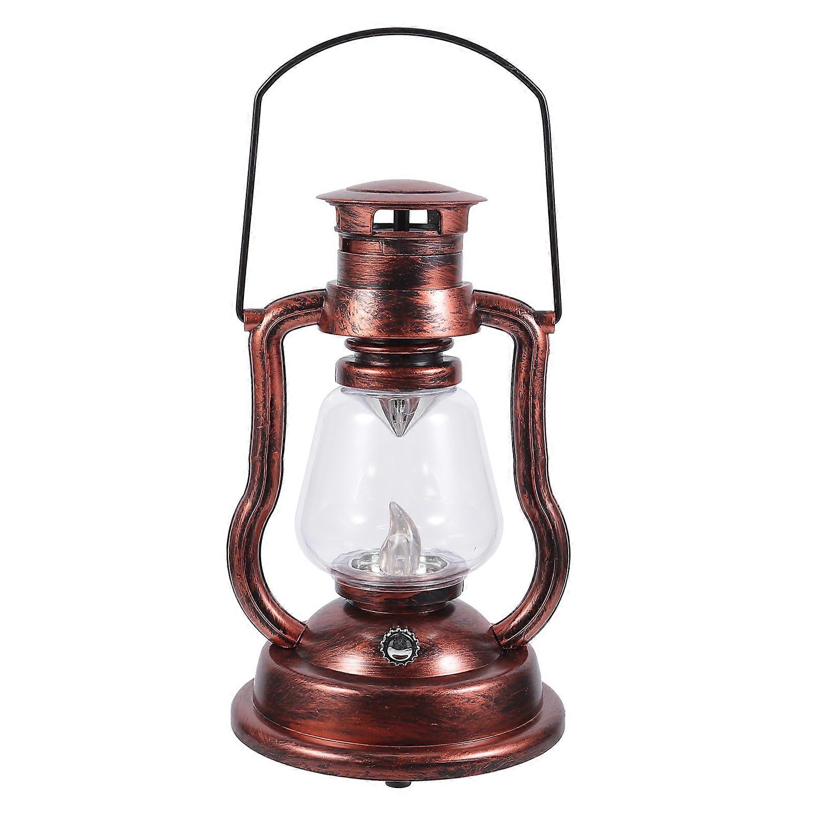 Portable Night Light Retro Kerosene Lamp Household Item Brown 22.5x10.7cm Charging 1Pack