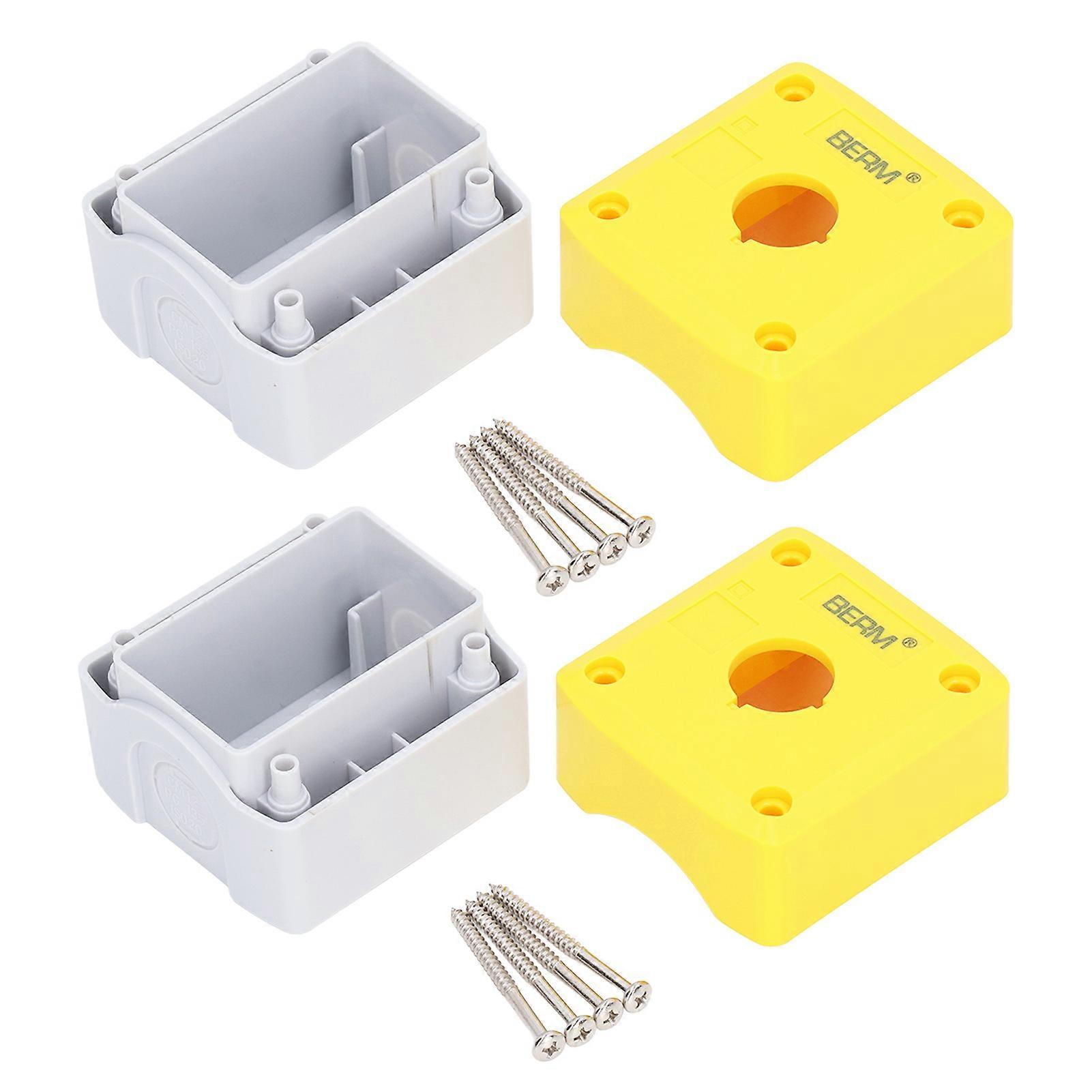 2 Sets Waterproof Push Button Box with Mounting Screws Plastic Button Switch Control Box