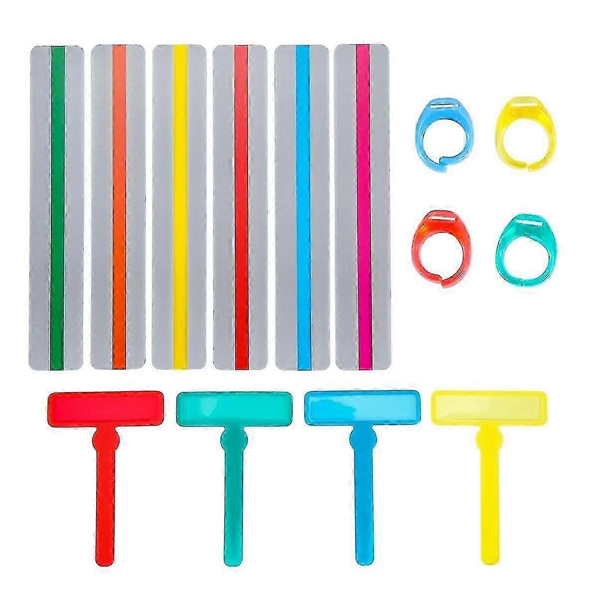 14pcs Guided Reading Strips Tools Set Finger Trackers Highlight Reading Strips Rulers For Dyslexic 0619