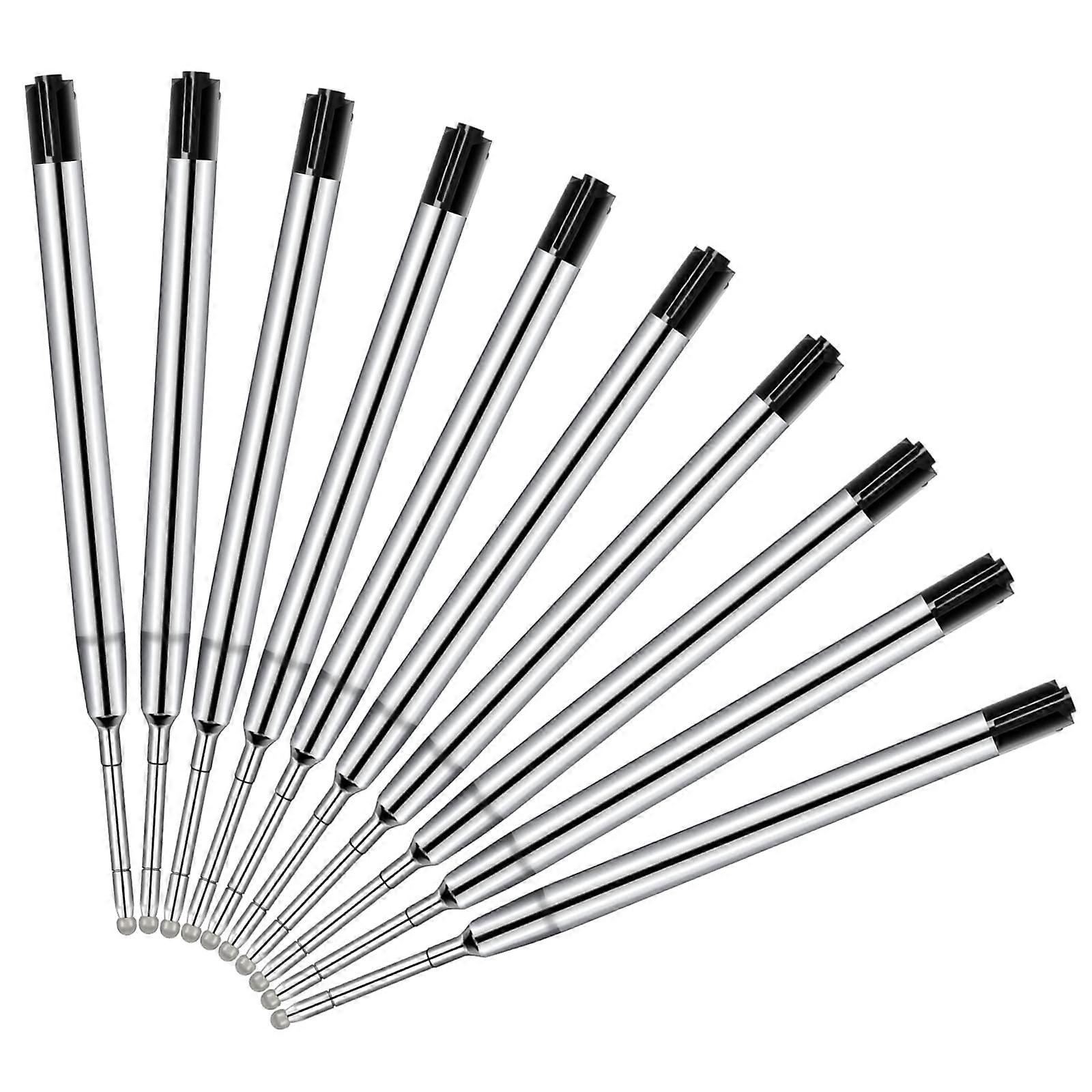 Ballpoint Pen Refills G2 Format, Interchangeable, Metal, Blue, Large Capacity (Black)