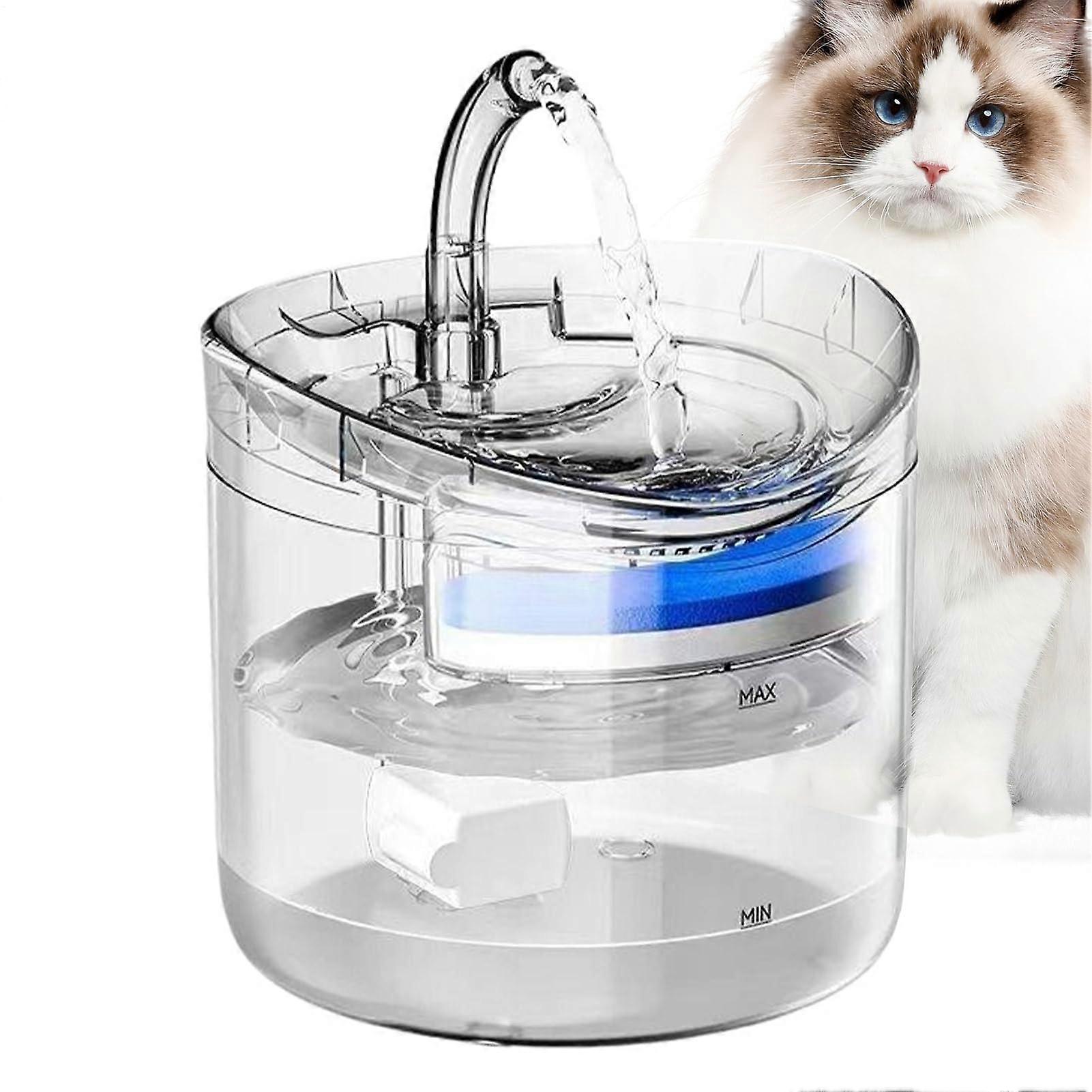Cat Drinking Fountain  Dog Water Bowl, 2L Clear Automatic for Kittens Puppies Hydration at Home NonInduction Model A