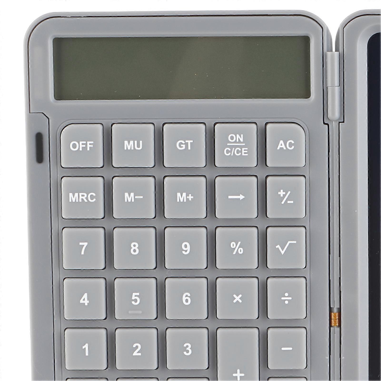 Office Calculators with Writing Tablet Pen Foldable Rechargeable Counter for Students ClerkGray