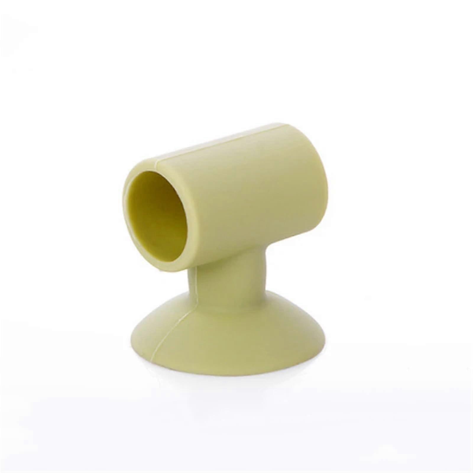 Soft silicone door stopper, suction cup, bumper, mute function, protects walls (Light Green)