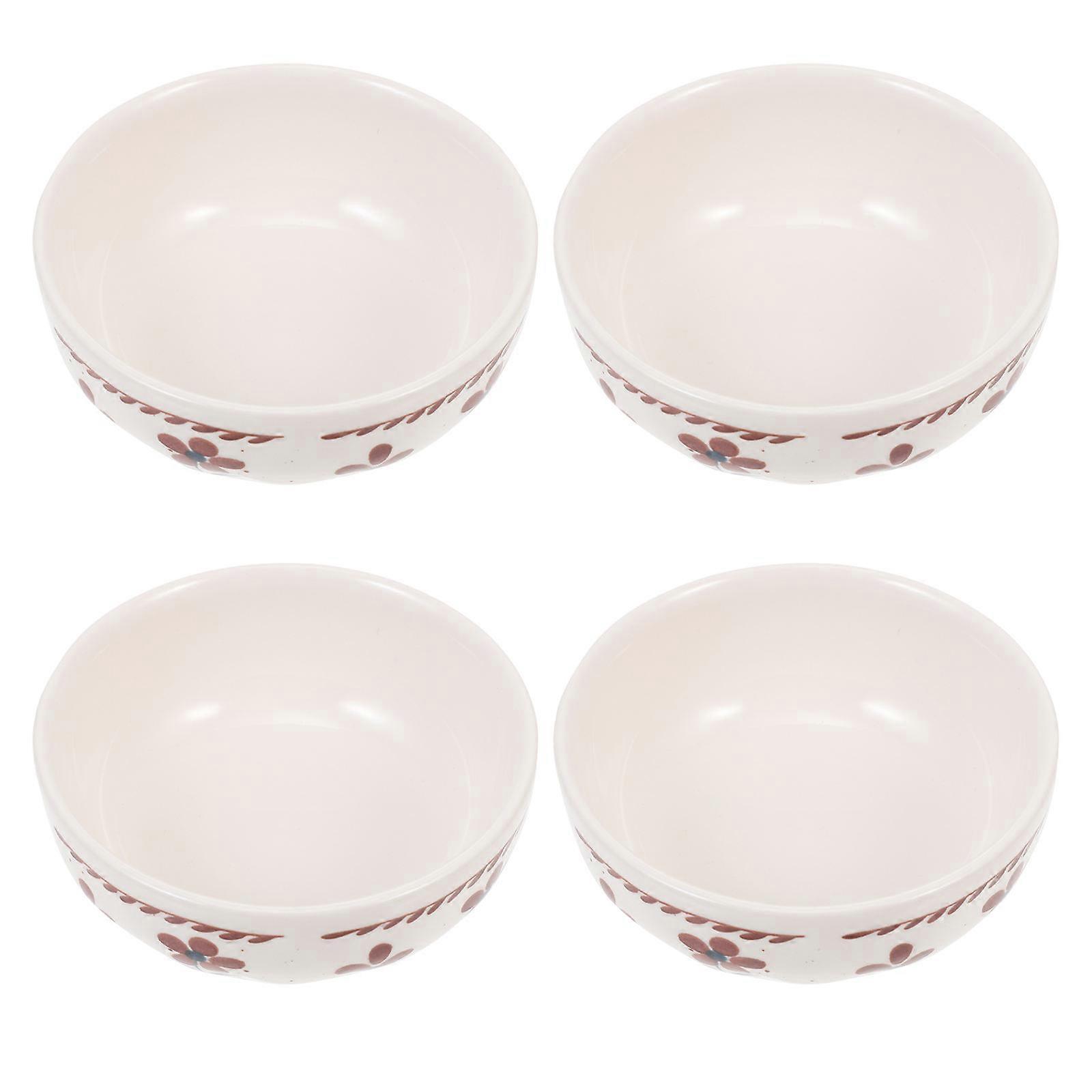 Ceramic Sauce Holders Dining Table Accessories Round Condiment Storage 3.70cm Height 4Pcs