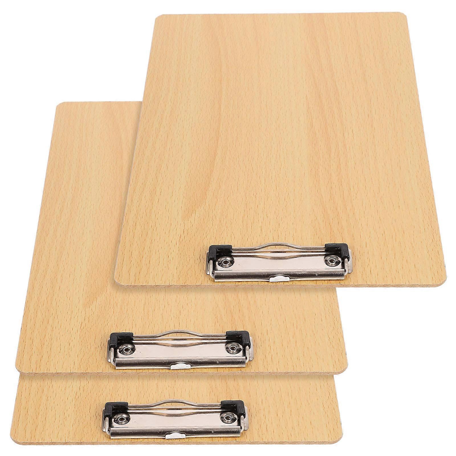 Wooden A4 Clip File Clipboard for Office Use with 3Pcs Boards
