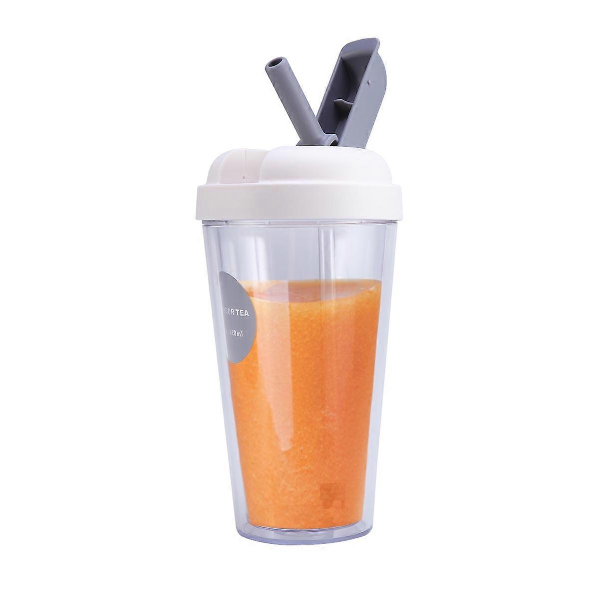 Drinking Bottle With Straw For Outdoor Activities Daily Use Ergonomic Design Wide Mouth Opening 420ml 1Pcs