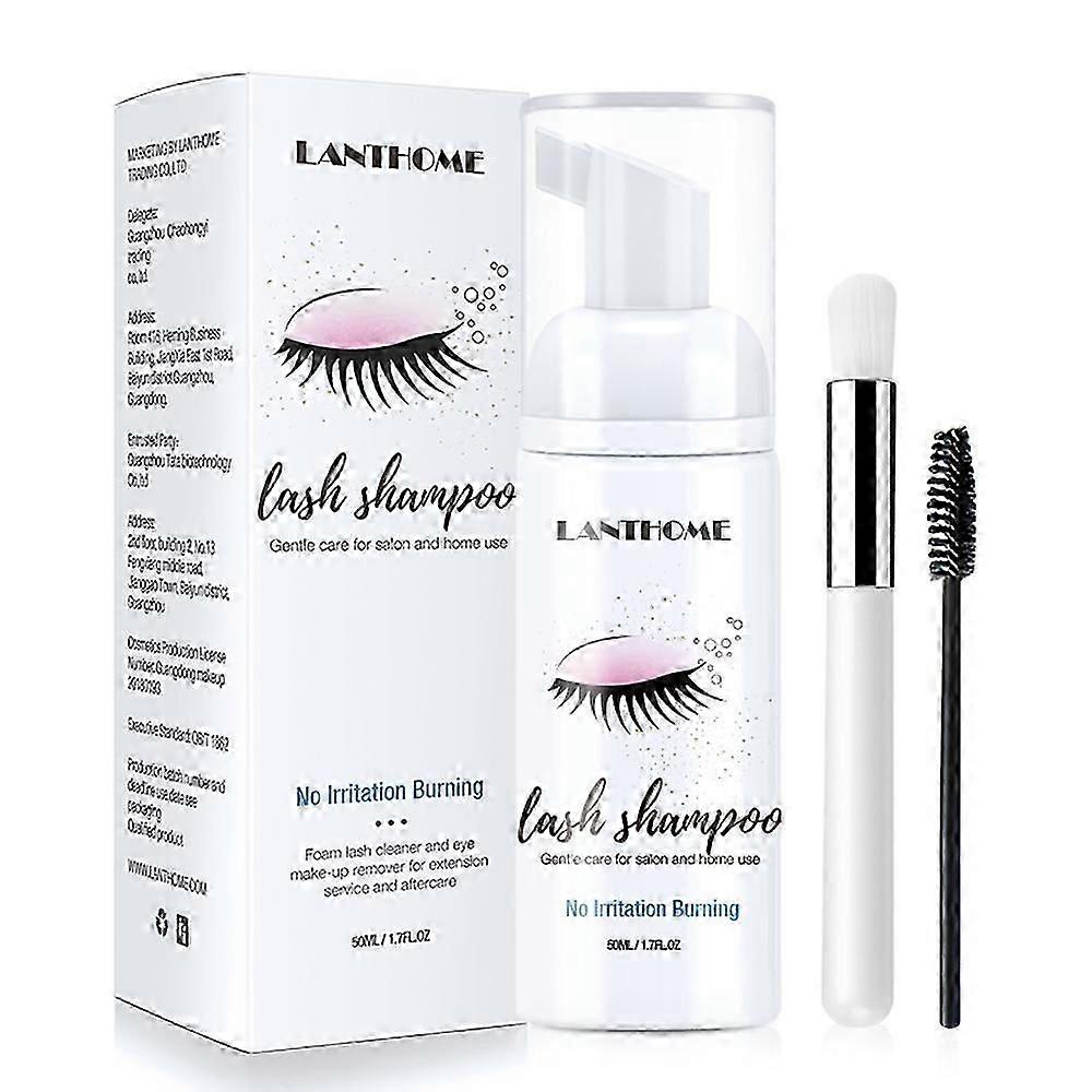LANTHOME Eyelashes Shampoo 50ml Soft Eyelash Cleaning Graft Extension Eyelashes