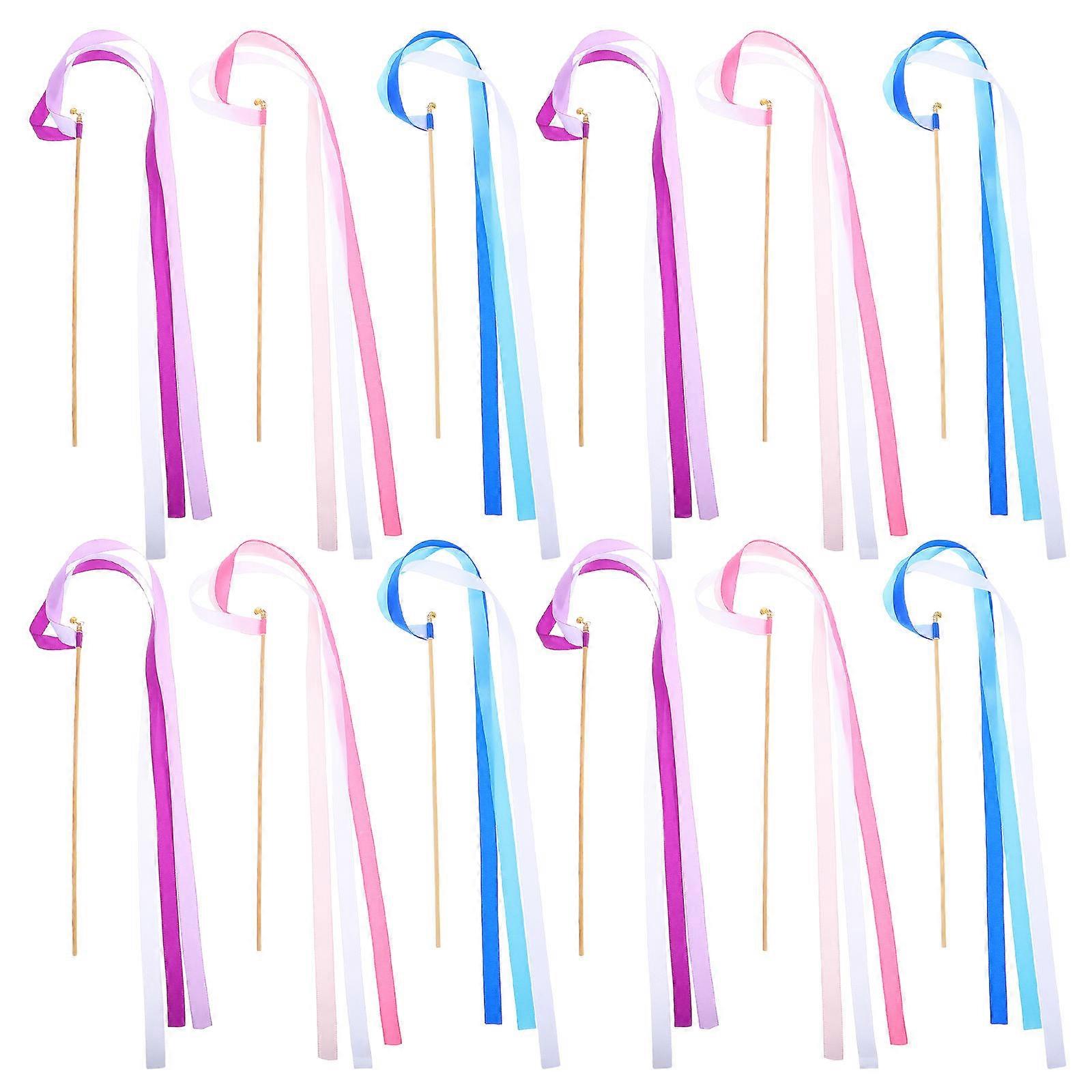 30pcs Wedding Ribbon Sticks Party Streamers Accessories Decor Wand Exit Streamer