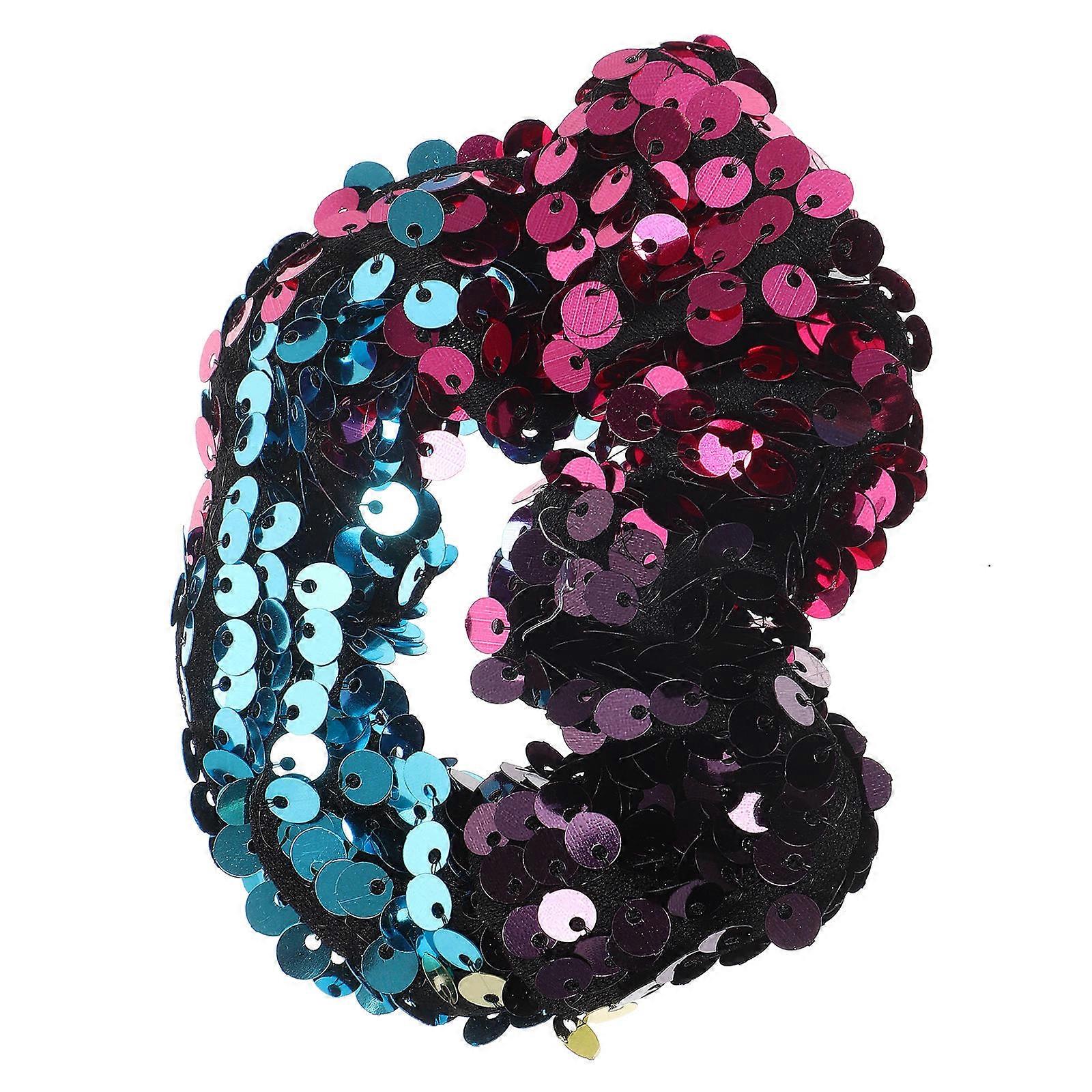 Multi Color Sequins Hair Tie Fashion Cloth Ponytail Holder for Decor Everyday Use 5 Count