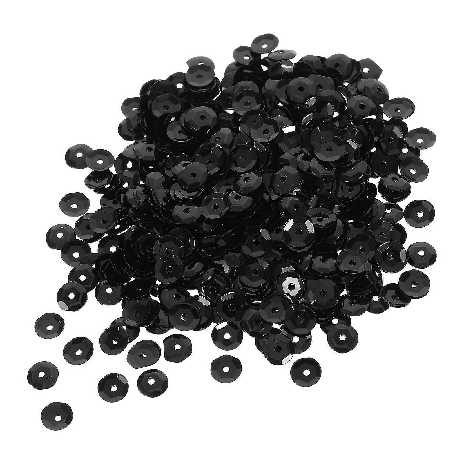 6mm Black Glitter Shiny Sequins Spangles for Kids DIY Arts Crafts Painting Decoration
