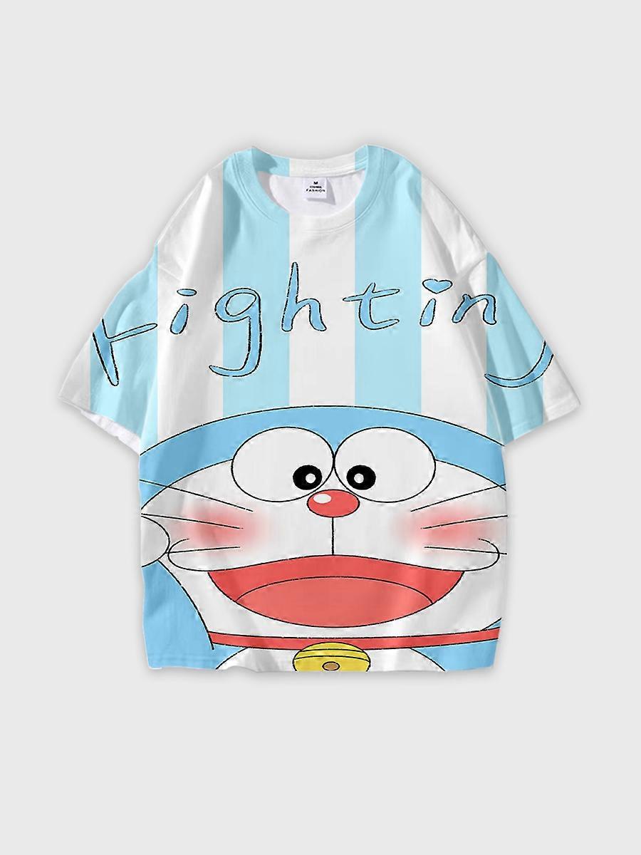 T-shirt round neck Cartoon Pattern loose short sleeve A74