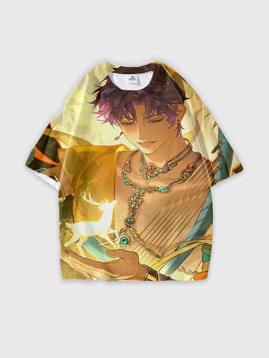 T-shirt round neck Role Pattern loose short sleeve B523