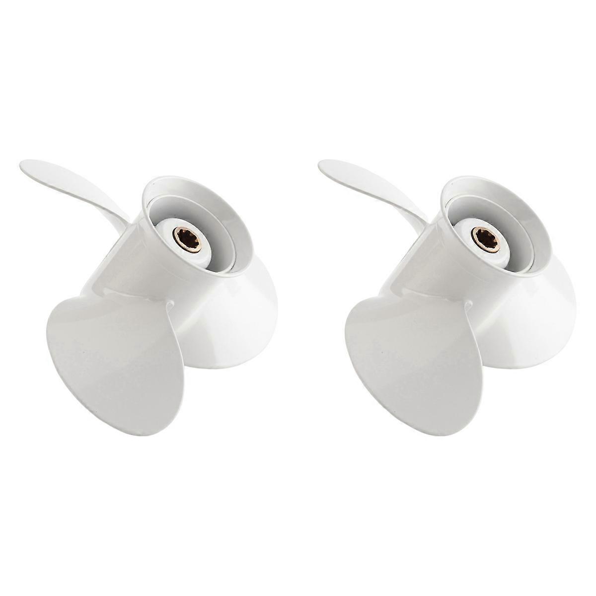 2X 9 1/4 x 9-J Aluminum Alloy 3 Blade Outboard Propeller for 9.9-15Hp