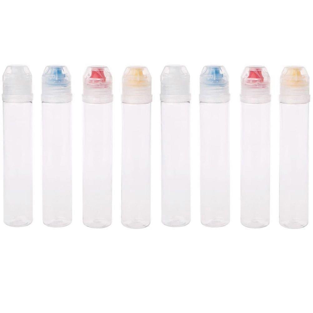 8Pcs Sauce Bottles Plastic Reusable Squeeze Containers Salad Dressing Squeeze Bottles (Random Color)