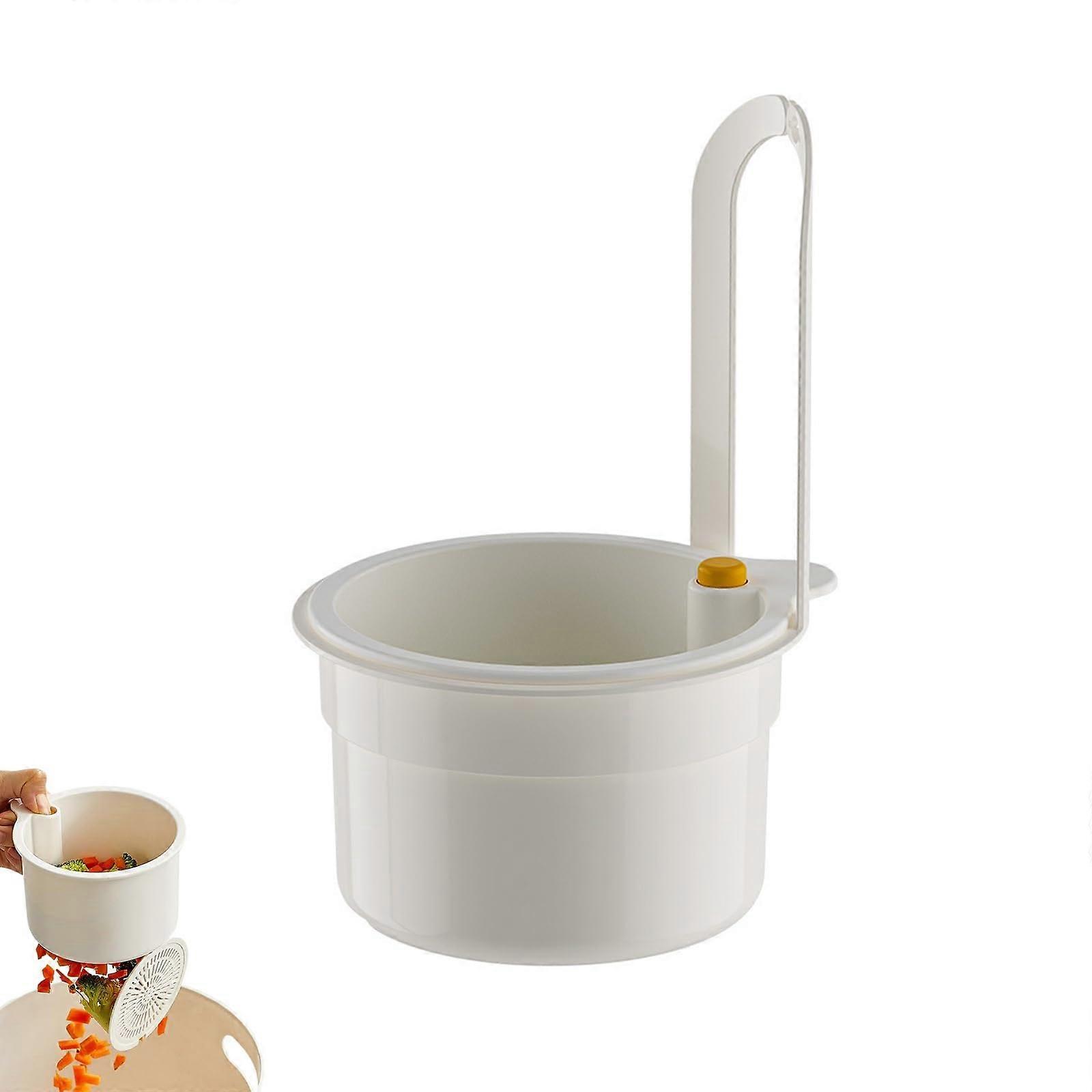 Hanging sieve for faucet, selfcleaning sink catcher with bottom release (white)