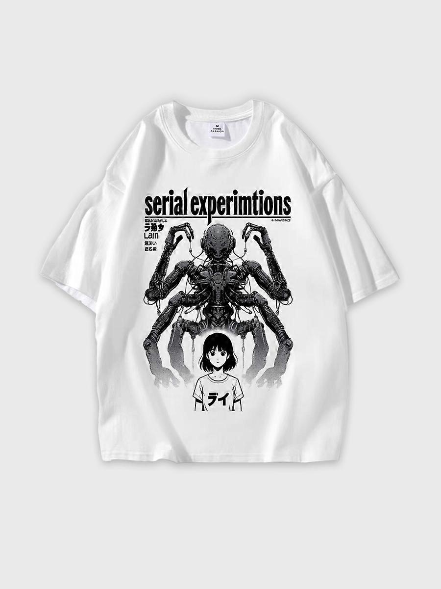 T-shirt round neck book Characters Pattern loose short sleeve E1776