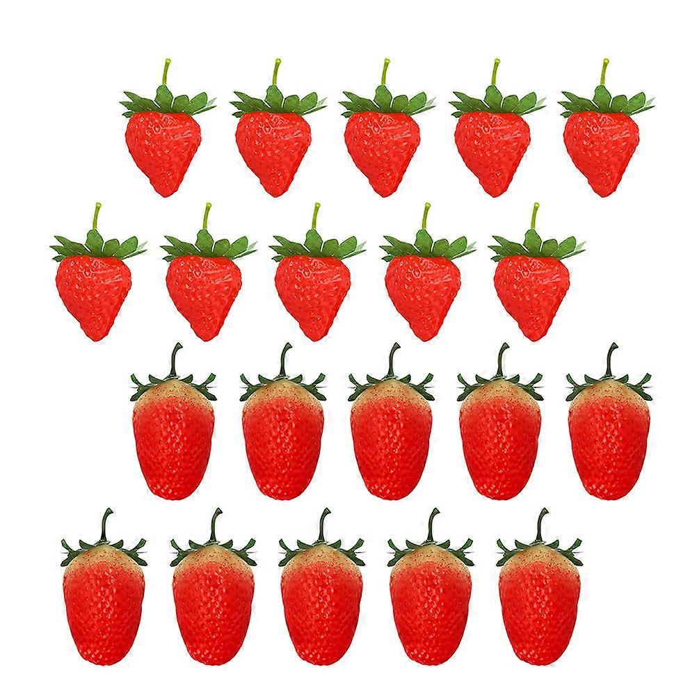Lifelike Artificial Strawberries for Decor Red Plastic Suitable for Home and Restaurant Display 20pcs