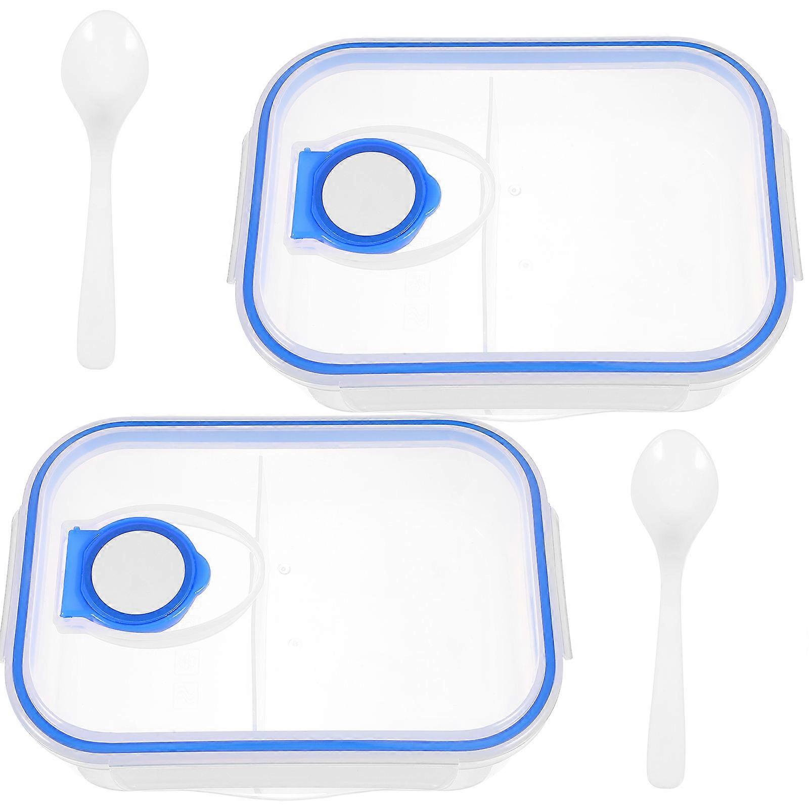 Freezer Storage Containers Compartment Lunch Box Reusable Other Groups 7.27X5.11X2.36in Sealed for Freshness 2Pcs