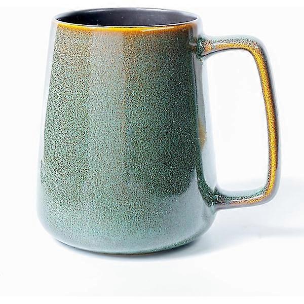 24oz Ceramic Coffee Mug Large Latte Cup Tea Cup Smooth Glaze for Porridge Cappuccino Latte (Green)