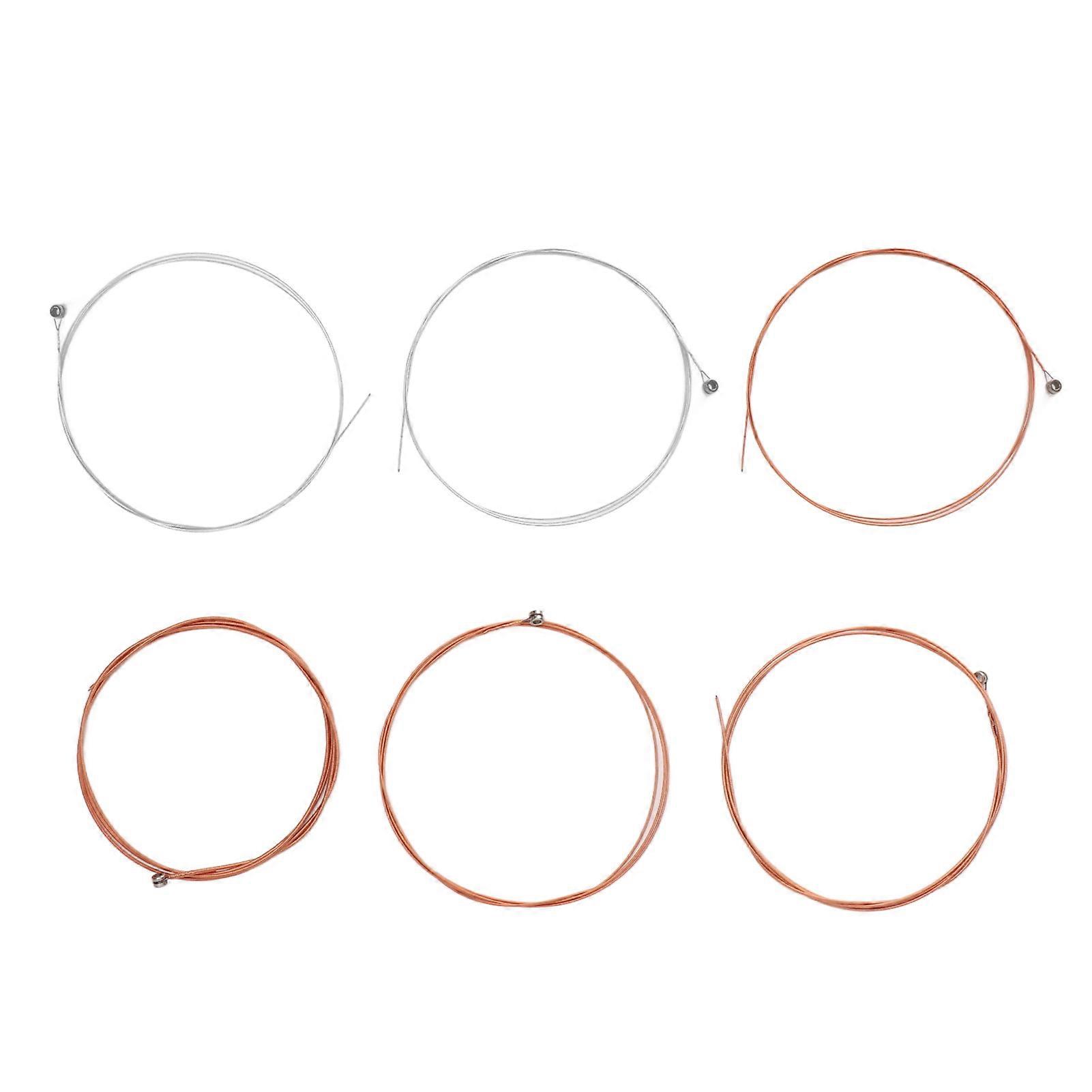 6Pcs Acoustic Guitar Strings Set Metal Replacement Accessories for Beginners Players Musicians