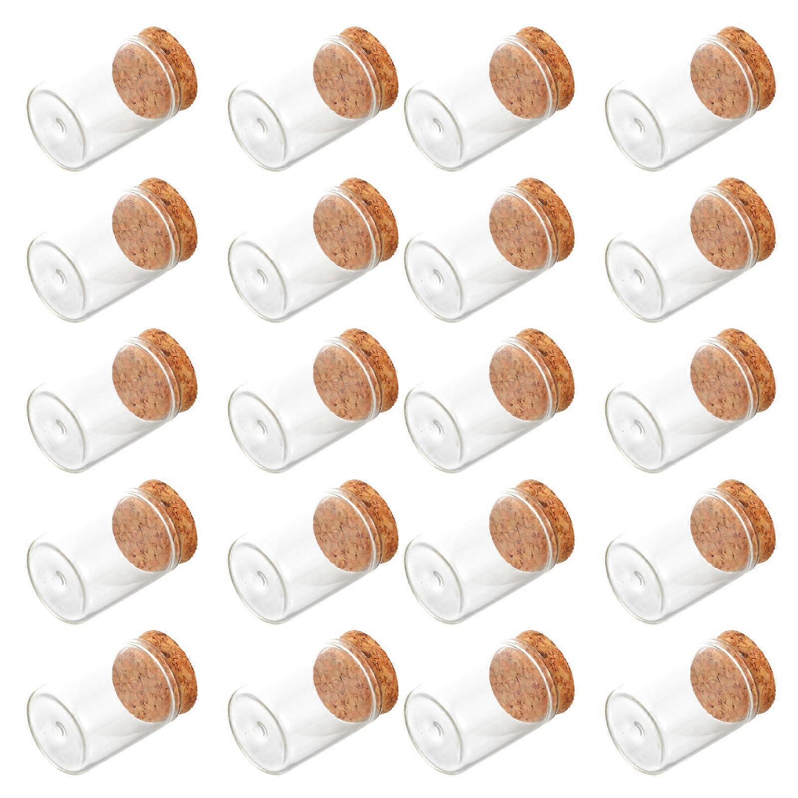 20pcs Glass Test Tubes with Cork Stoppers for Storing Candy, Tea, Pollen, Essential Oils, and Powders – Science Lab Experiment Supplies