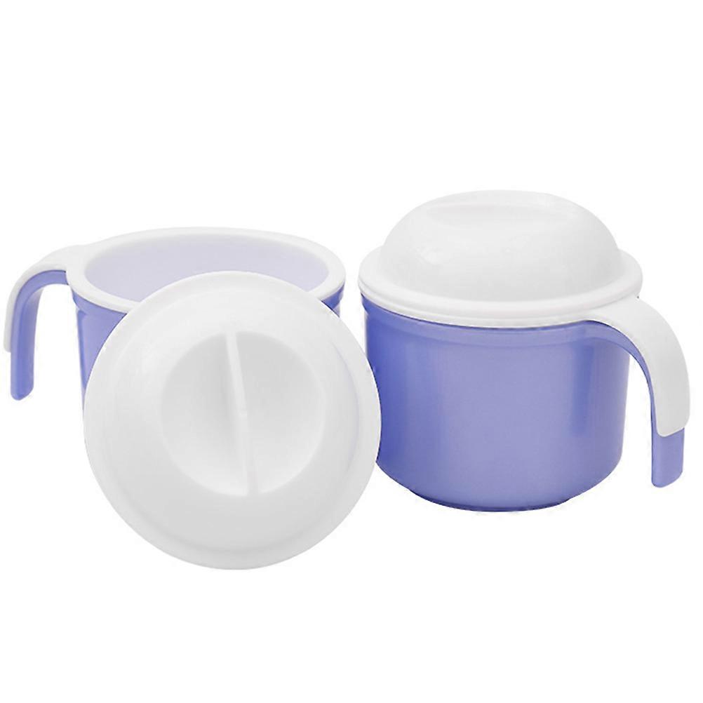 Denture Bath Box for Storage and Cleaning with Hanging Net Container Lightweight Portable PP Material Blue 1Pc