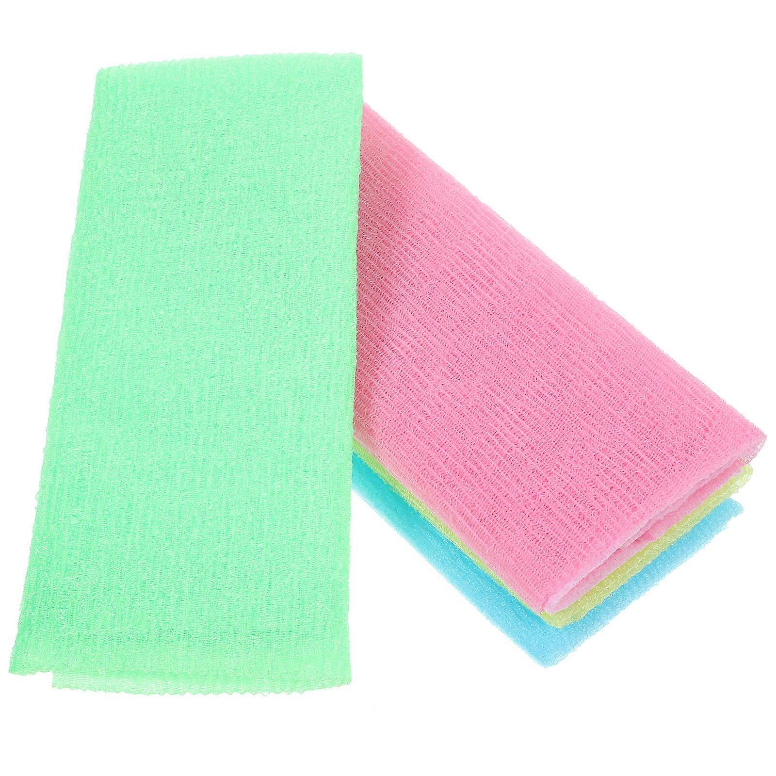 Soft Bath Towel 4Pcs Exfoliating Washcloth Durable Nylon Shower Towel Assorted Color Long Strip Ideal For Body Care And Swimming