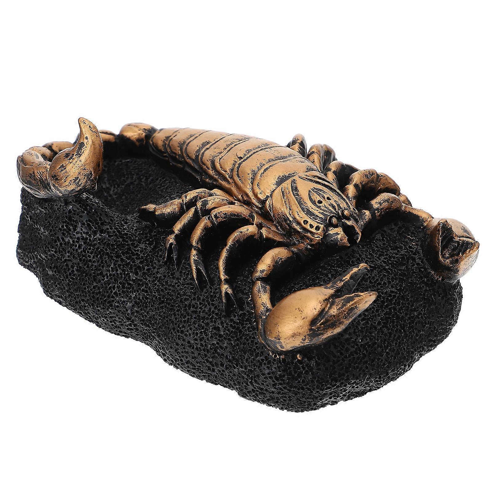 Scorpion Ornament Resin Craft Display Base Golden Cafe Decoration 1Pack