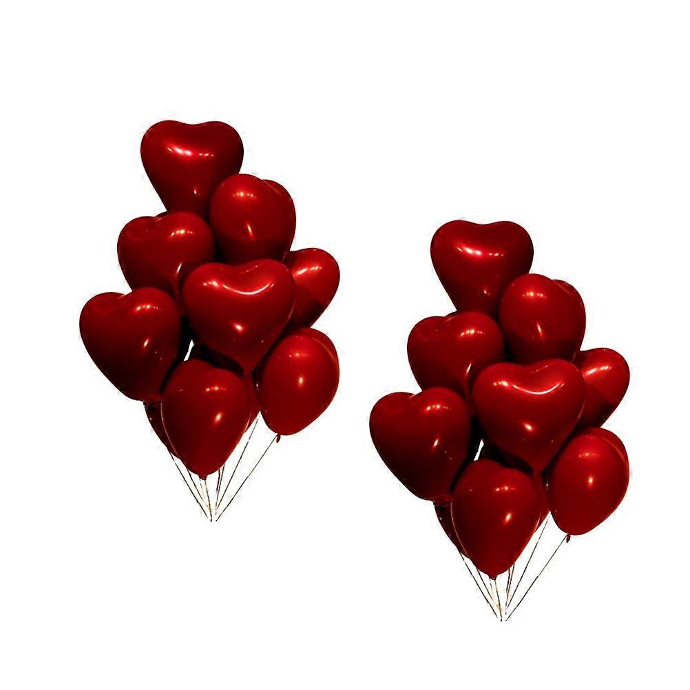 100pcs 10 polegadas vermelho forma de coração balões suprimentos para decorações de casamento