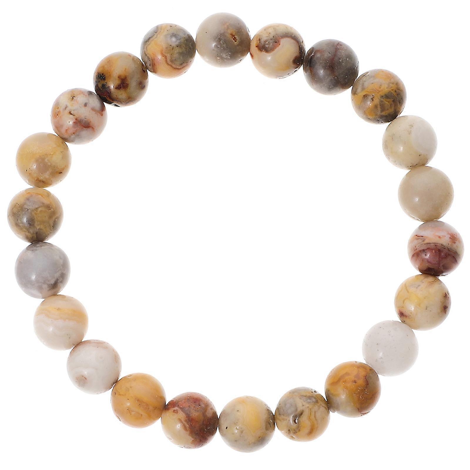 Stylish Design Elastic Crystal Beaded Bracelet Round Bead Perfect For Formal Occasions Adjustable Size 1Set