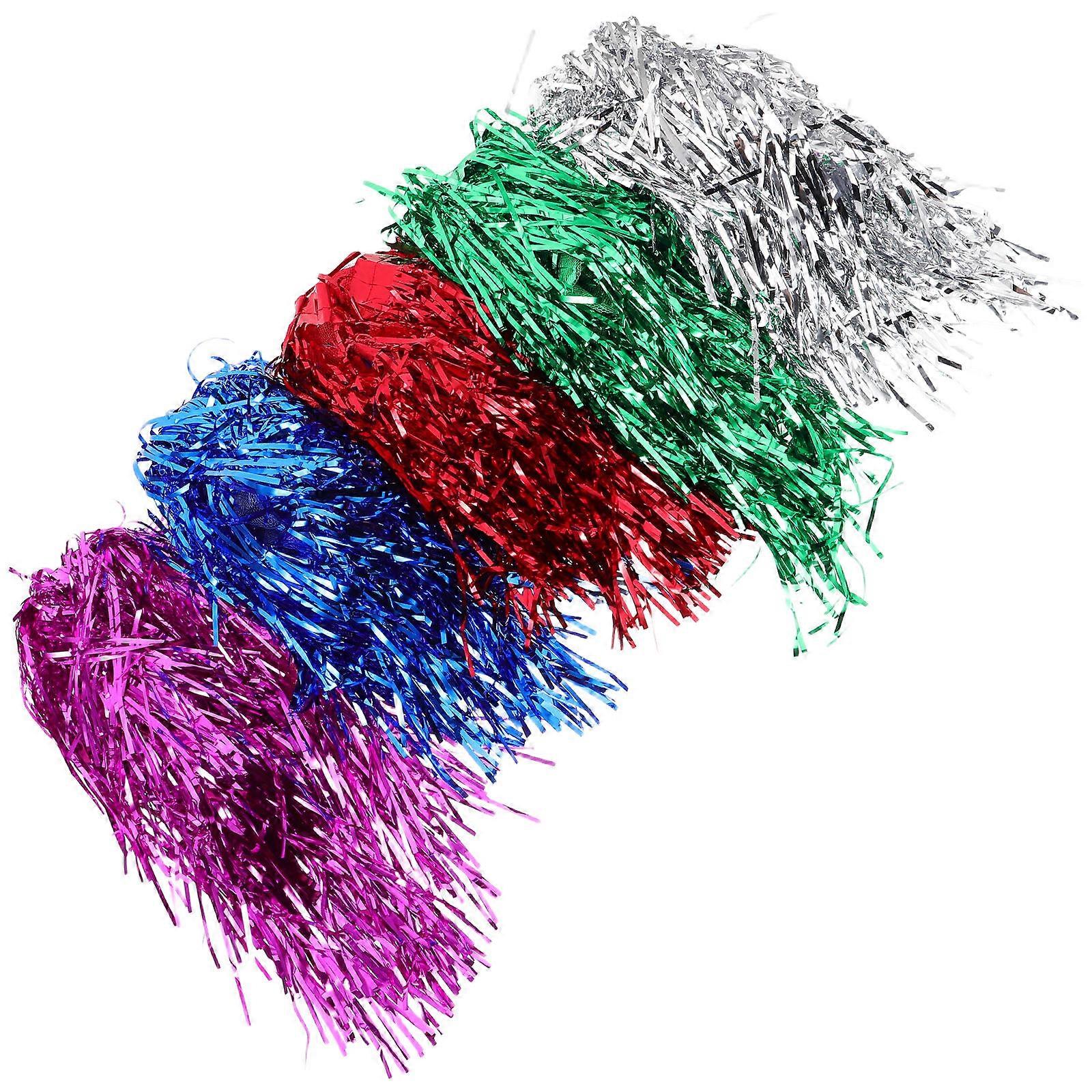 Assorted Color Tinsel Wigs For Cheerleading Headgear 5Pcs Ideal For Festivals And Events